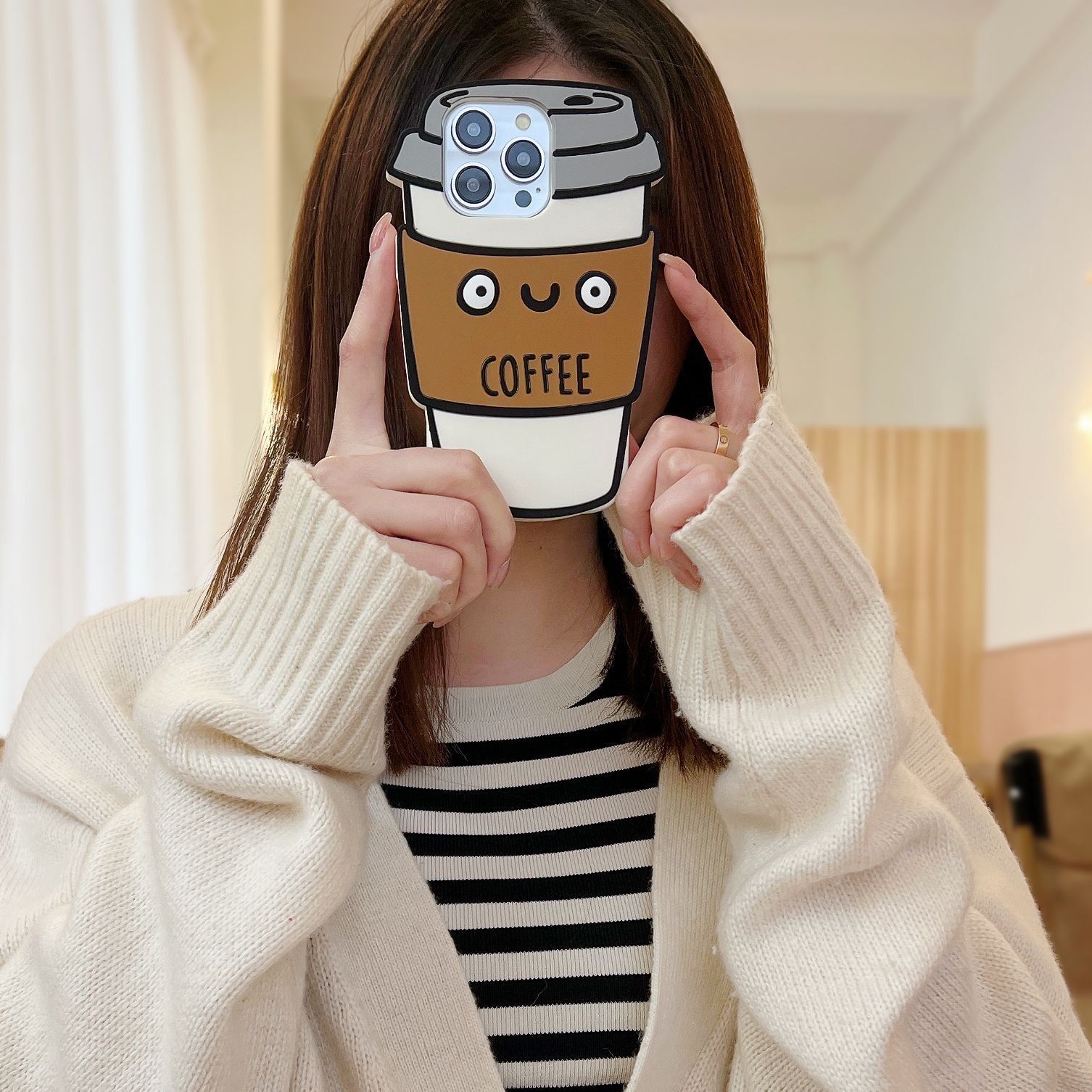 SHKL Wholesale Mobile Phone Case Cover Bag Cases Coffee Cup Bottle Silicone Waterproof Clear Design 13 14 15 Pro Max For iphone