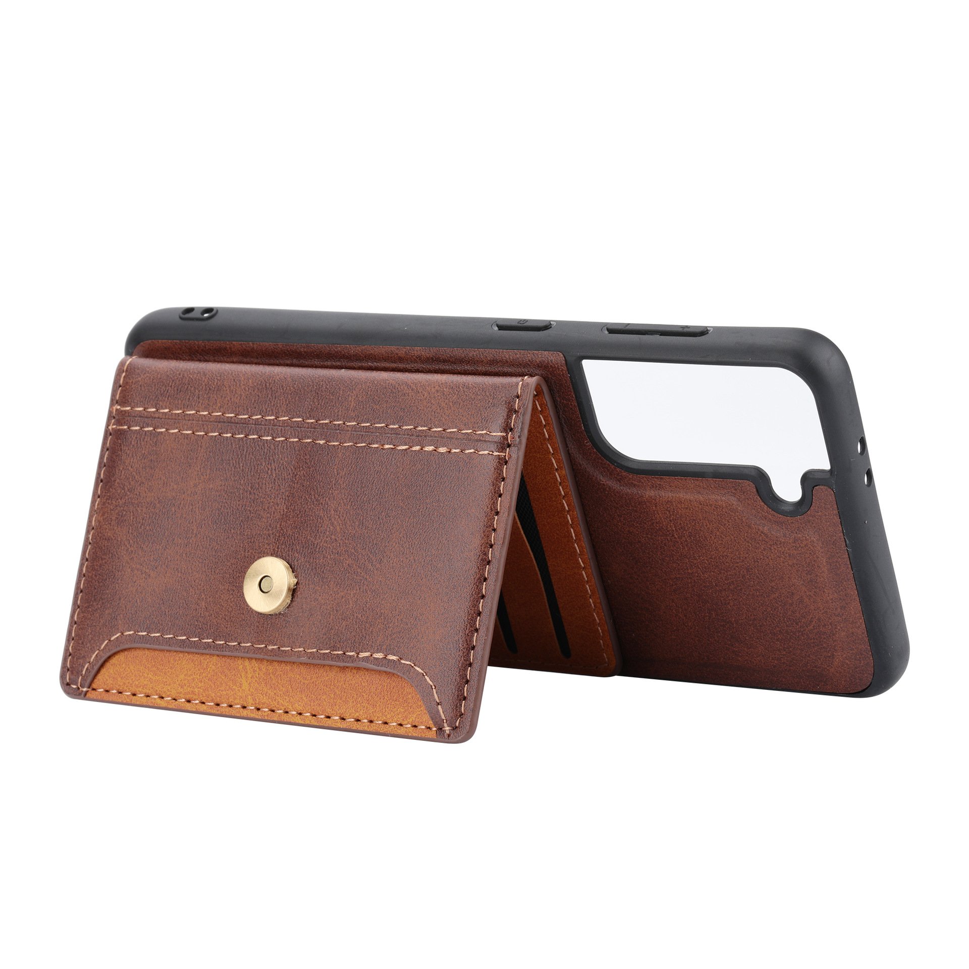 Stand Feature Kickstand PU Leather Phone Cover Flip Over Card Slot Wallet Phone Case For Galaxy S23 Plus Ultra