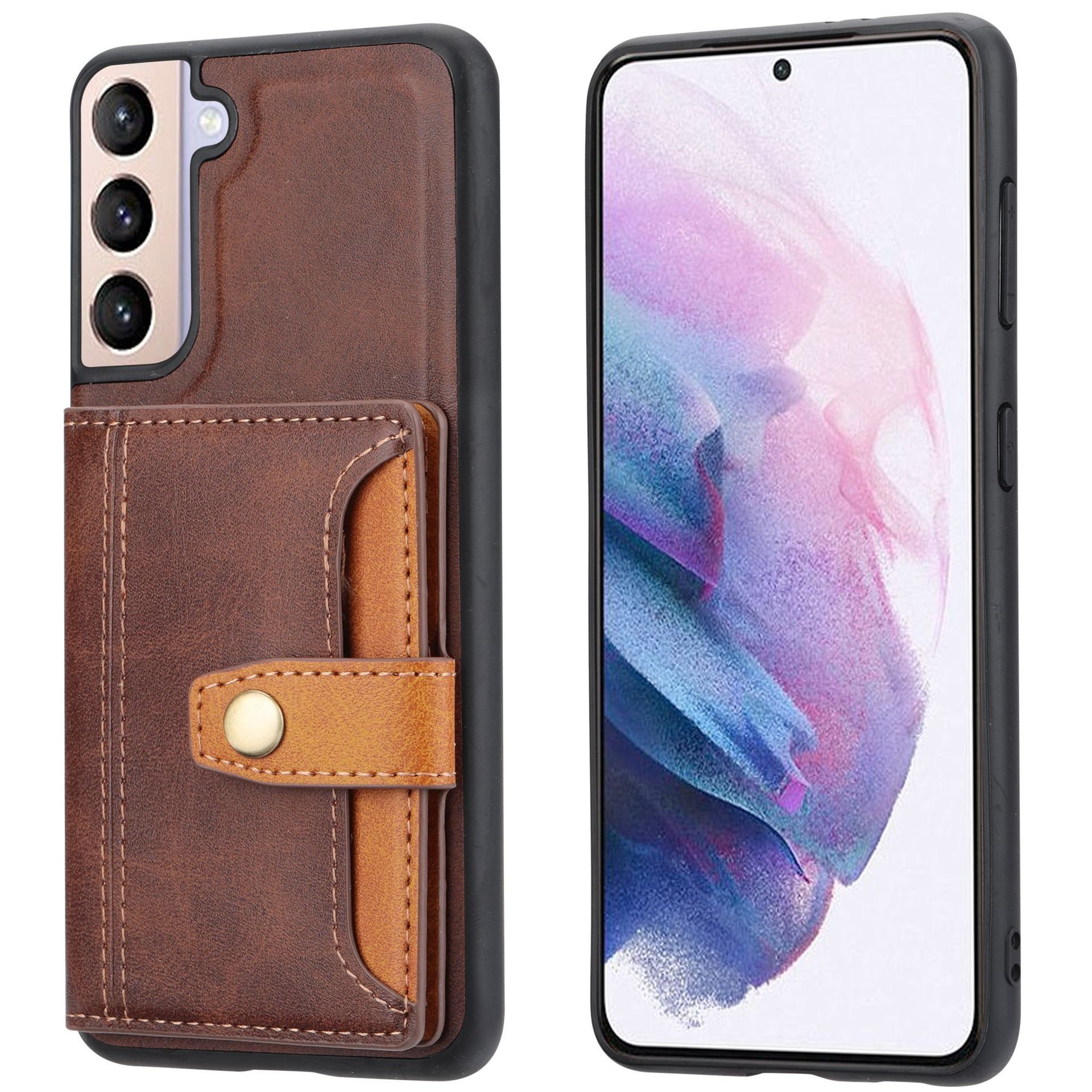 Stand Feature Kickstand PU Leather Phone Cover Flip Over Card Slot Wallet Phone Case For Galaxy S23 Plus Ultra