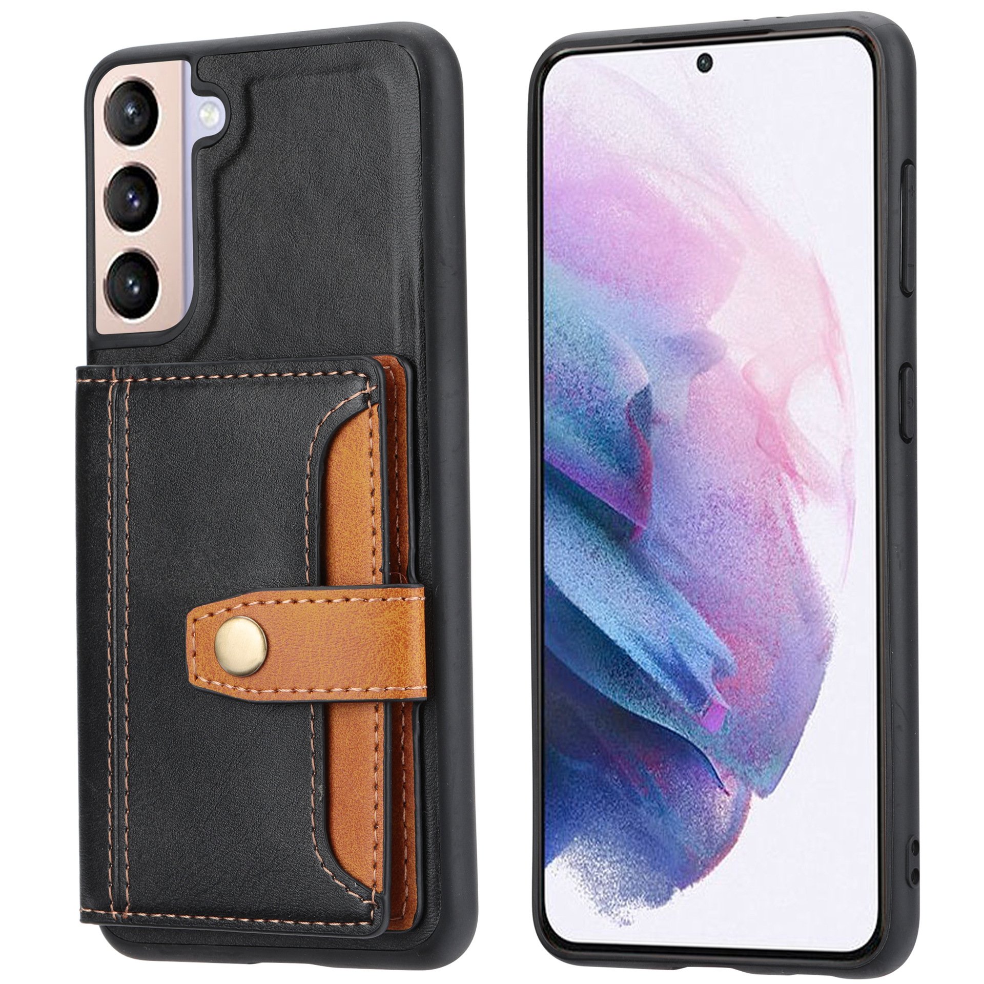 Stand Feature Kickstand PU Leather Phone Cover Flip Over Card Slot Wallet Phone Case For Galaxy S23 Plus Ultra