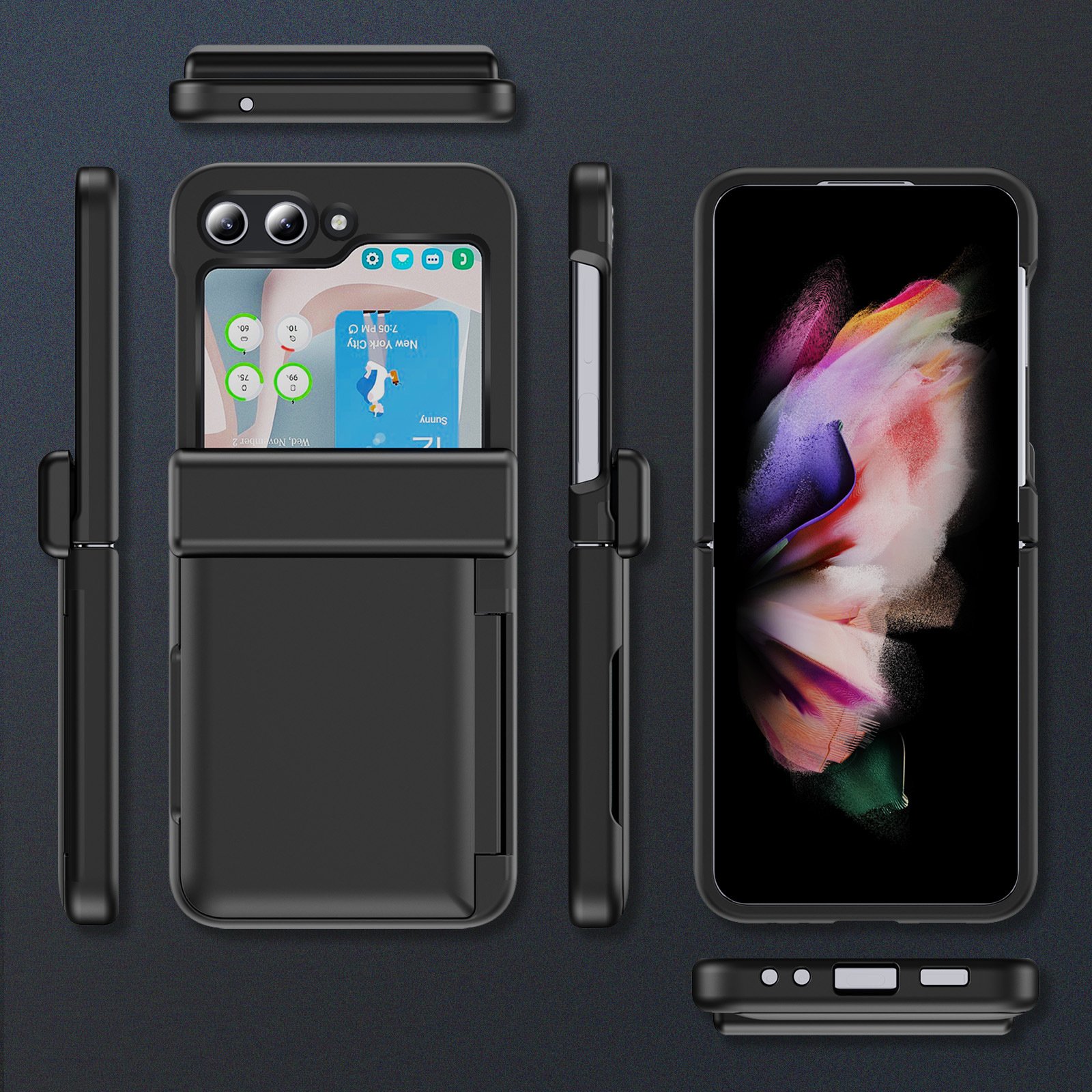 KOREA HOT SELLING KASHI THREE GEN MOBILE PHONE CASE for SAMSUNG BLACK Z FLIP 5 FACTORY WHOLESALE