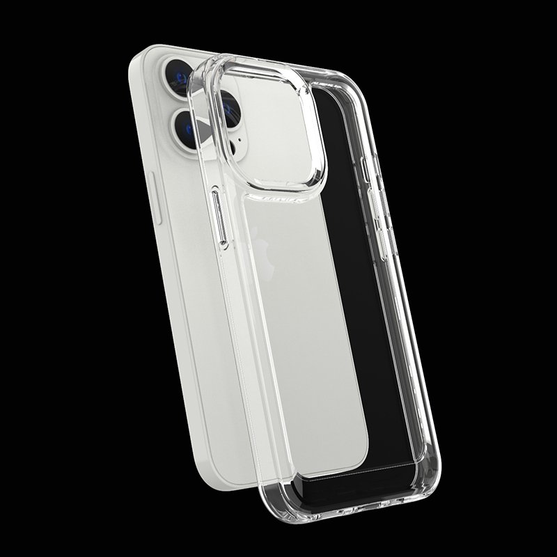 TPU +PC Acrylic 2 in 1 Case Anti Oxygen Non Yellowing Metal Key Mobile Phone Case For iphone Series