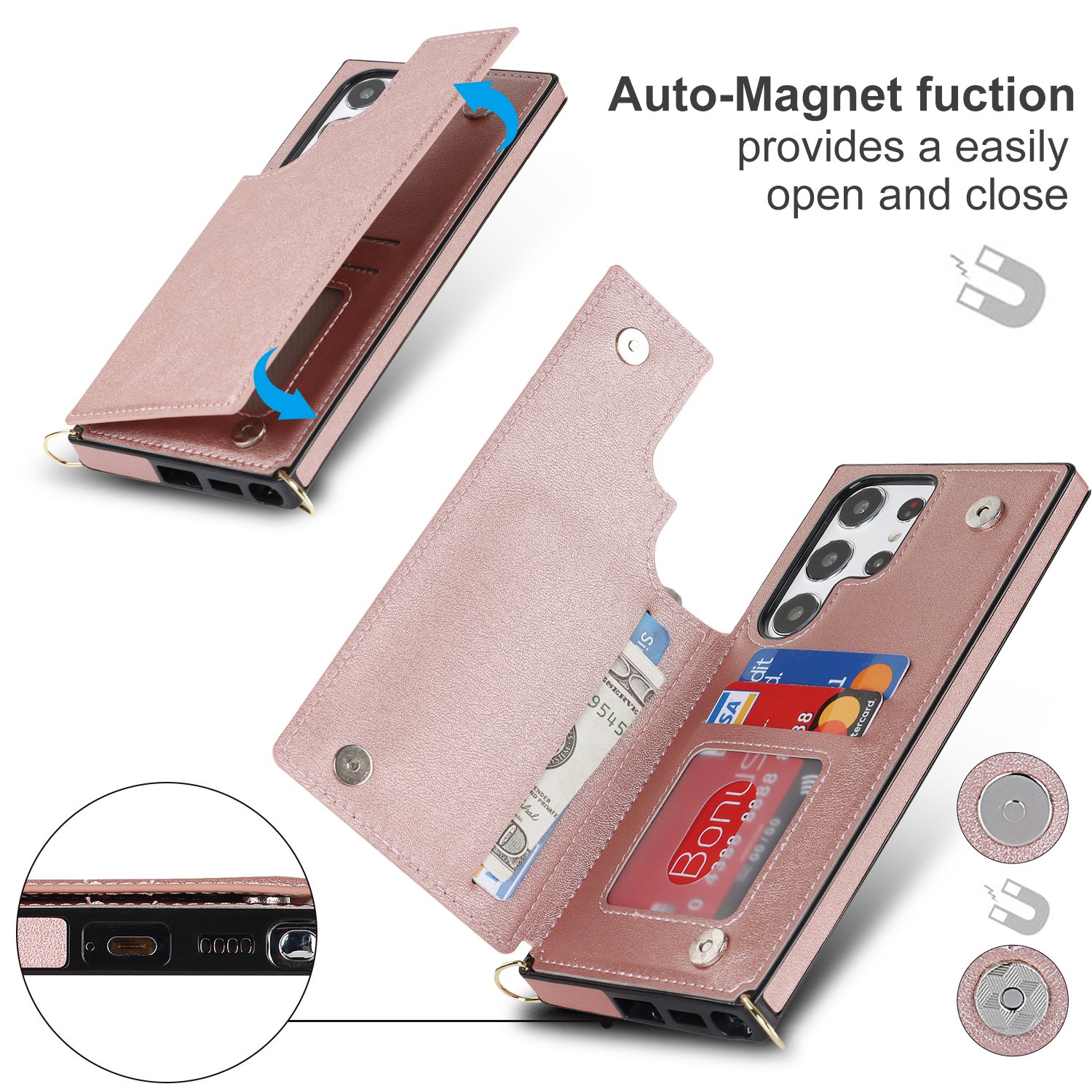 For Samsung S23 Ultra Leather RFID Card Case Wallet Case For Samsung Galaxy S10 Case For S10 Plus