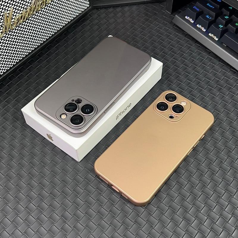 Luxury Ultra Thin Matte TPU Soft Mobile Phone Case For iPhone 16 15 14 13 12 Pro Max With Lens Film Protection Shockproof Cover