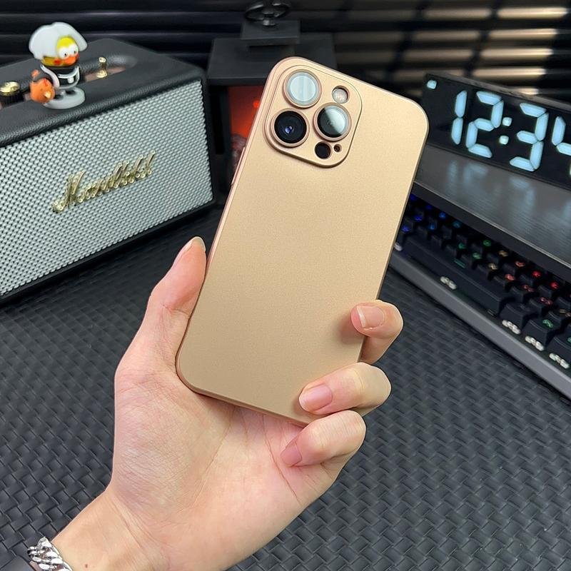 Luxury Ultra Thin Matte TPU Soft Mobile Phone Case For iPhone 16 15 14 13 12 Pro Max With Lens Film Protection Shockproof Cover