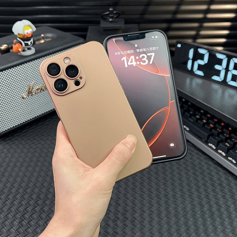 Luxury Ultra Thin Matte TPU Soft Mobile Phone Case For iPhone 16 15 14 13 12 Pro Max With Lens Film Protection Shockproof Cover