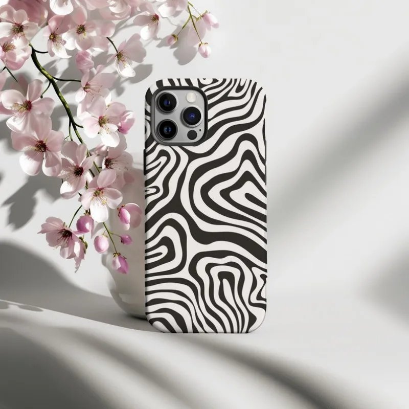 Trendy Groovy Swirls Phone Case For IPHONE 15PRO MAX 14 13 12 11 PRO Plus 15pro Acrylic TPU Two in one Mobile Phone Cases