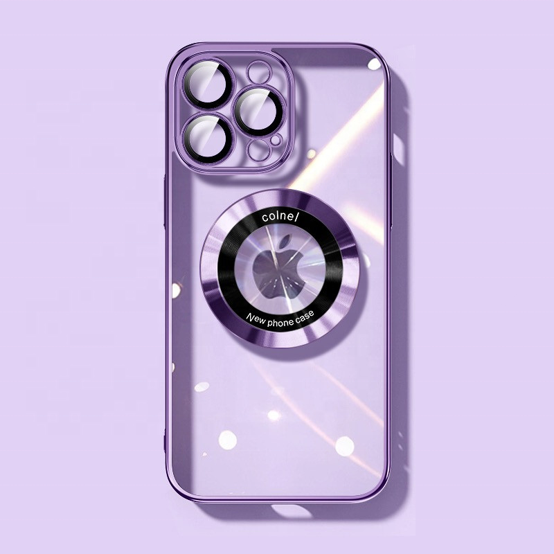 Electroplate Colorful Flame Clear TPU Magnetic Phone Case Lens Protection Film Phone Shell Cover For iP 15