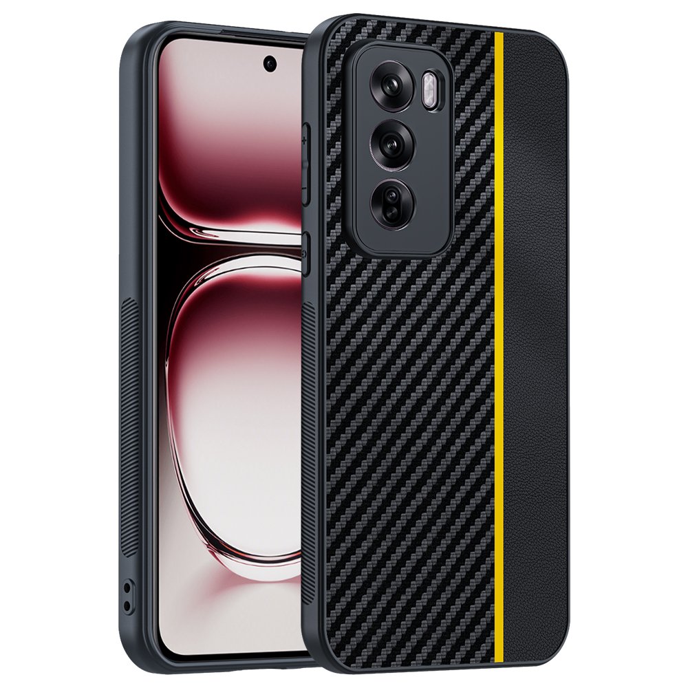For Oppo Reno12 Pro Mobile Phone Case Carbon Fiber Anti-fall Shockproof For Oppo Reno12 Protective Phone Cover