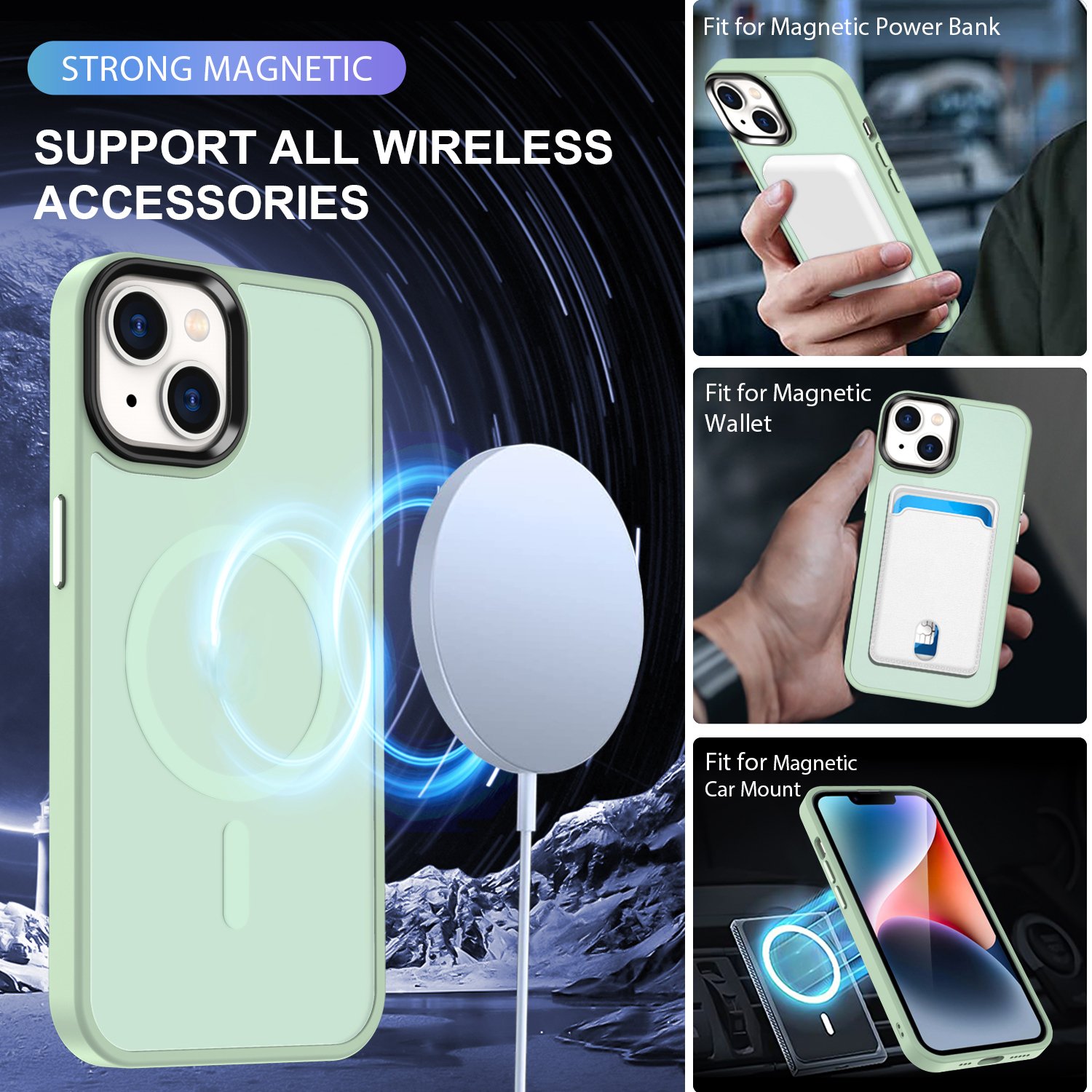 Street fashion TPU+PC magnetic wireless charging mobile phone cases for iPhone 14 pro max plus high quality shockproof covers