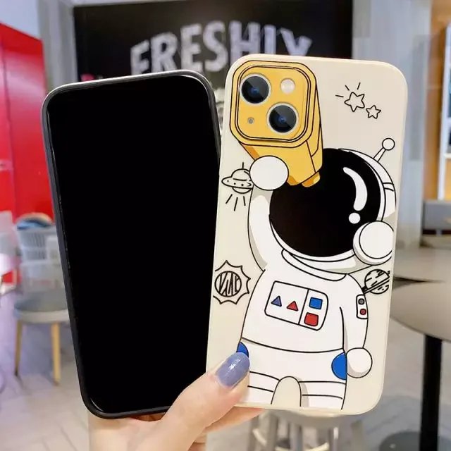 Oem Print Silicone Tpu Cute Designer Cartoon Astronaut Mobile Phone Case For Iphone 16 15 14 Pro Max 13 12 11 Xs Xr Back Cover