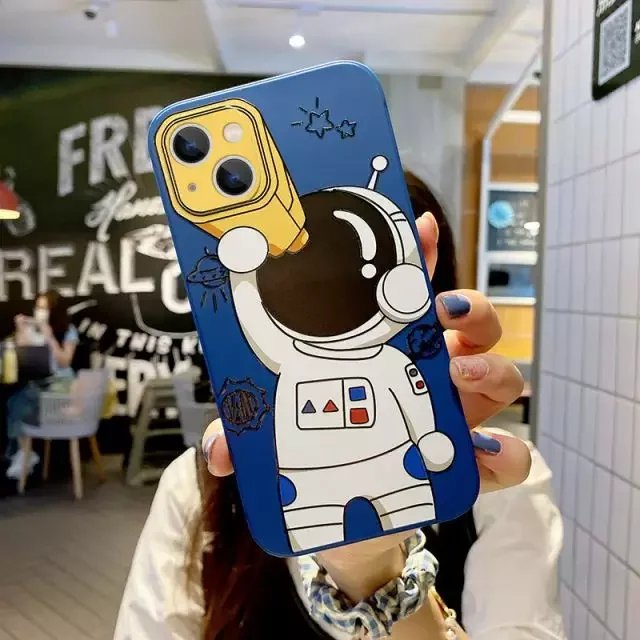 Oem Print Silicone Tpu Cute Designer Cartoon Astronaut Mobile Phone Case For Iphone 16 15 14 Pro Max 13 12 11 Xs Xr Back Cover