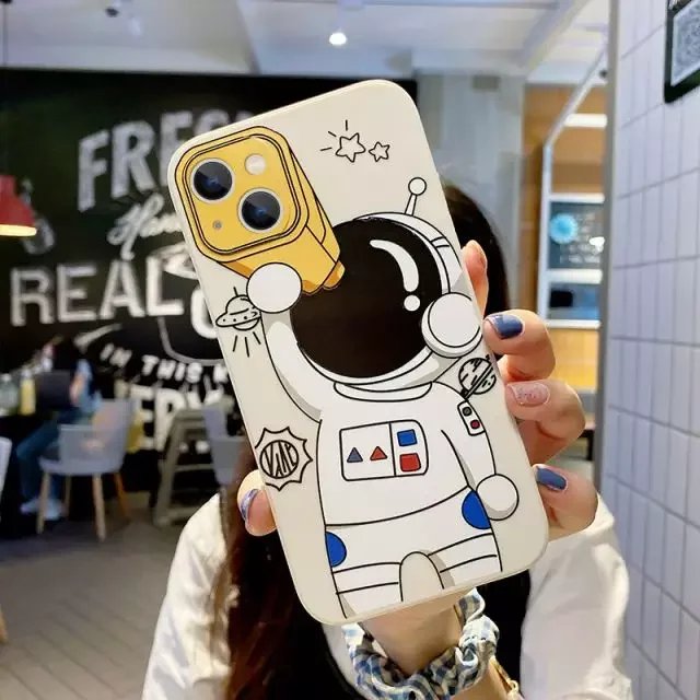 Oem Print Silicone Tpu Cute Designer Cartoon Astronaut Mobile Phone Case For Iphone 16 15 14 Pro Max 13 12 11 Xs Xr Back Cover