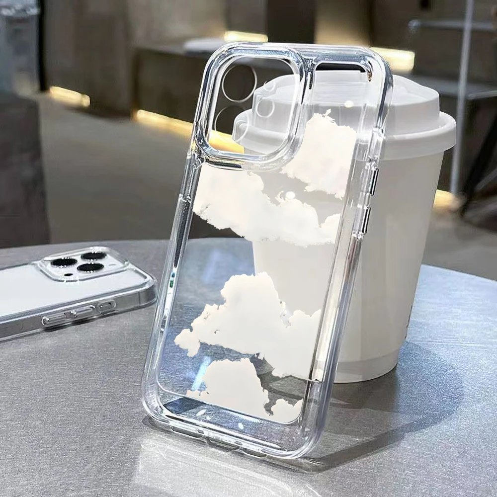 Pink Cloud Clear Phone Case For IPhone 11 Case IPhone 12 13 14 15 Pro Max X XSMax XR 7 8 Plus SE 2020 2022 Soft Shockproof Cover