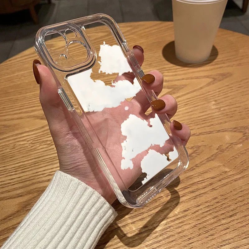 Pink Cloud Clear Phone Case For IPhone 11 Case IPhone 12 13 14 15 Pro Max X XSMax XR 7 8 Plus SE 2020 2022 Soft Shockproof Cover