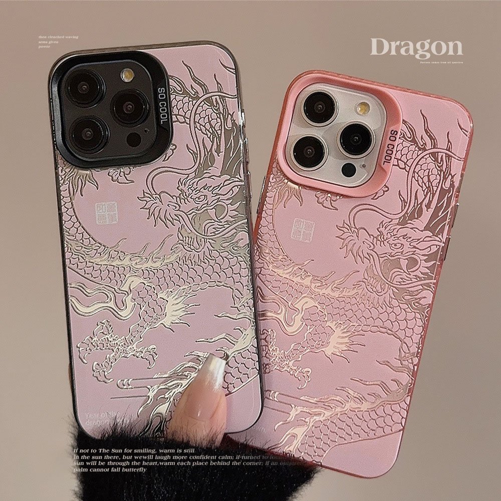 For iPhone 15 14 13 12 11 Pro Max Anti-fall Creative Graffiti Chinese Dragon Pattern Printed Hard PC Mobile Phone Case