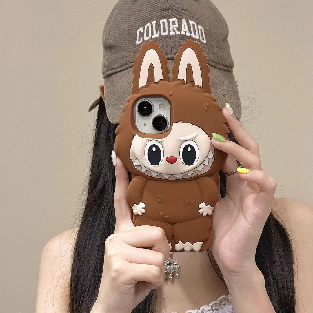 BAILI factory Creative cute cartoon 3D bunny soft silicone labubu Shock-proof Protective mobile phone case for Iphone 11 Pro max