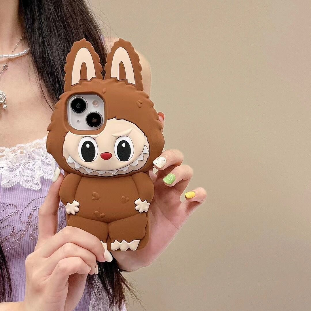 BAILI factory Creative cute cartoon 3D bunny soft silicone labubu Shock-proof Protective mobile phone case for Iphone 11 Pro max