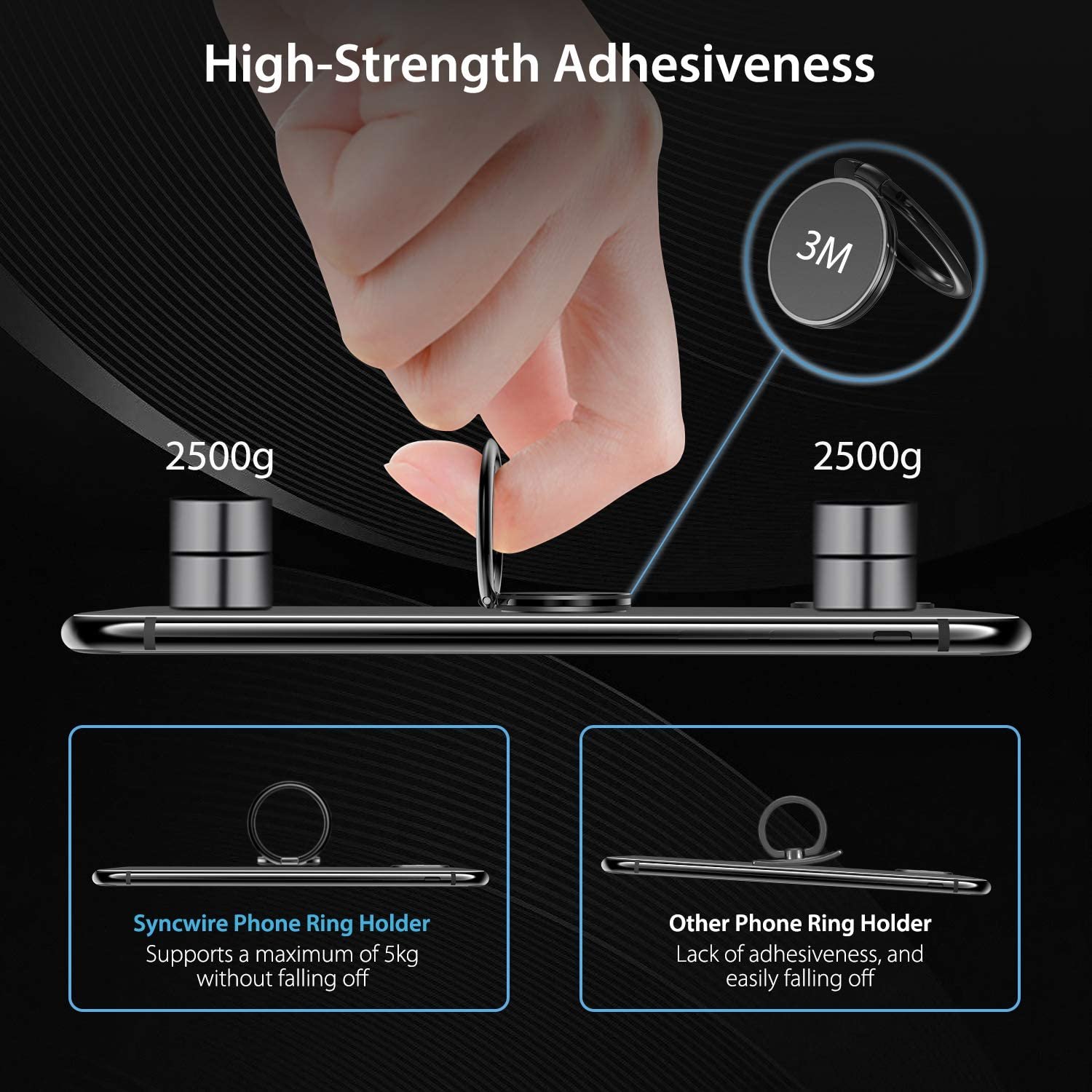 Universal quality Metal 360 Degree Finger Grip Ring Mobile Phone Holder Kickstand Magnetic Phone Finger Ring Holder oem logo