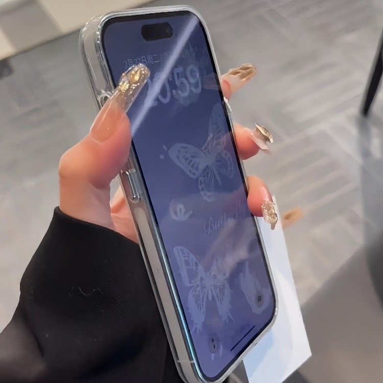 Color Silver IMD Varied Butterfly Stereo Embossed Phone Case for iPhone12 13 14 15 16 promax Cartoon Anti-fall Phone Accessories