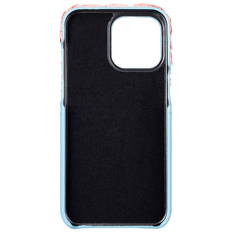 Custom Cell Mobile Phone Cases Painting Edge Craft Pebble Leather Phone Cover Fish Leather Case for iPhone 15 Pro Max