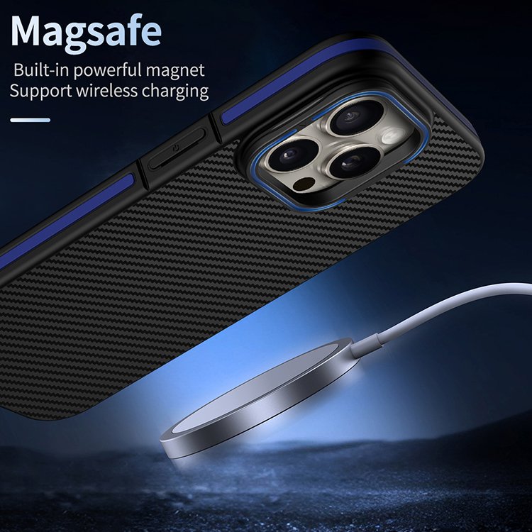 Wholesale Kickstand Shockproof Carbon Fiber Design Magnetic Mobile Phone Case For iPhone 16 Pro