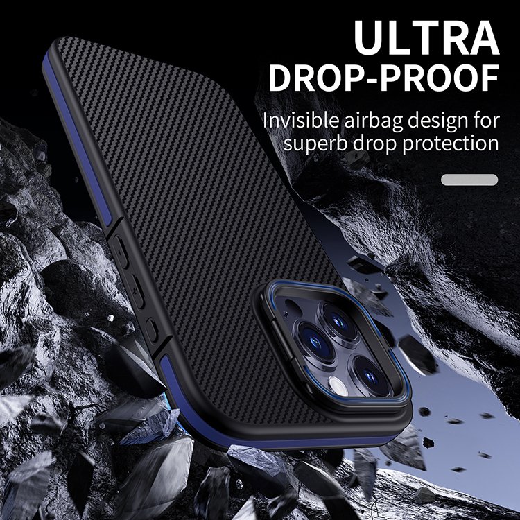 Wholesale Kickstand Shockproof Carbon Fiber Design Magnetic Mobile Phone Case For iPhone 16 Pro