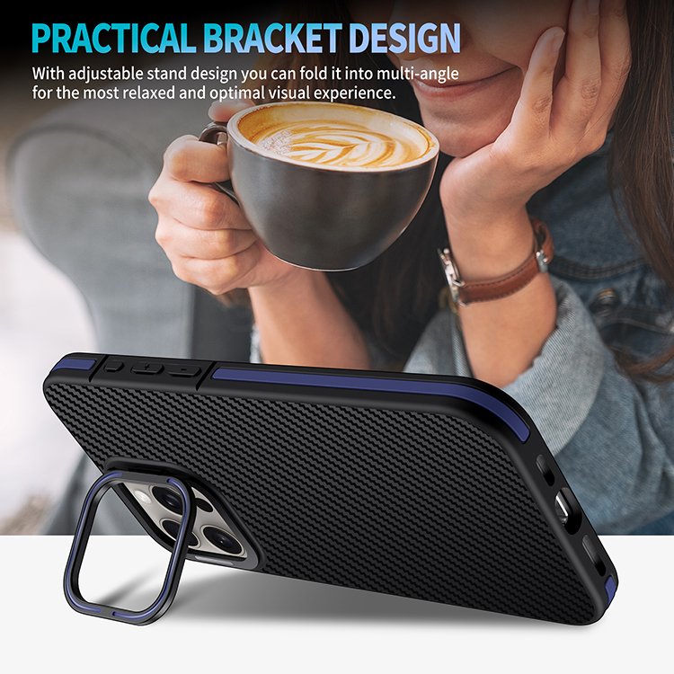 Wholesale Kickstand Shockproof Carbon Fiber Design Magnetic Mobile Phone Case For iPhone 16 Pro