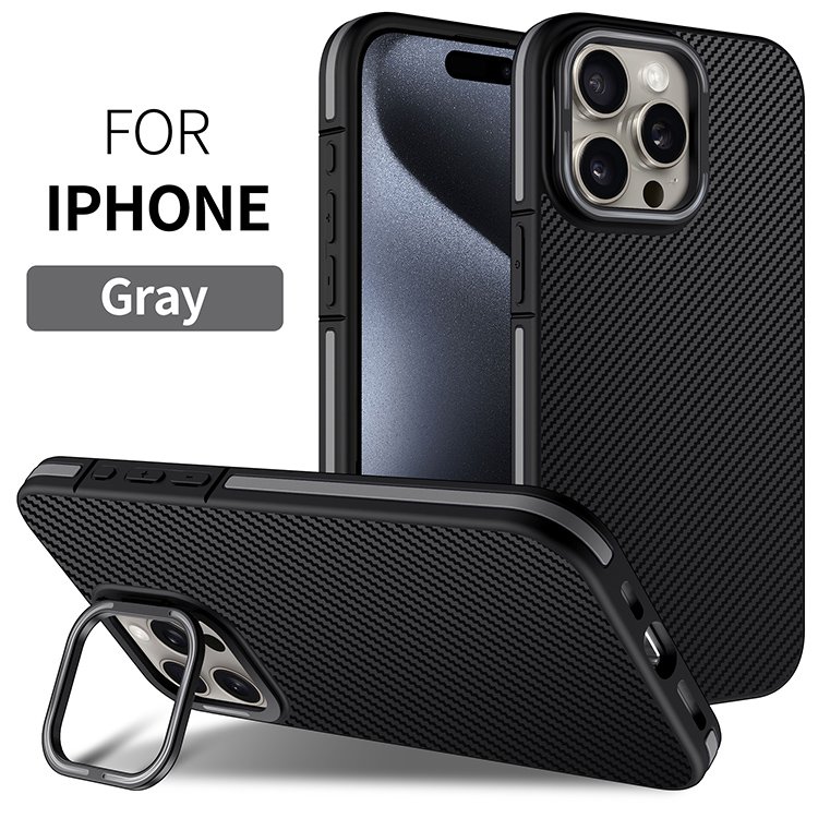 Wholesale Kickstand Shockproof Carbon Fiber Design Magnetic Mobile Phone Case For iPhone 16 Pro