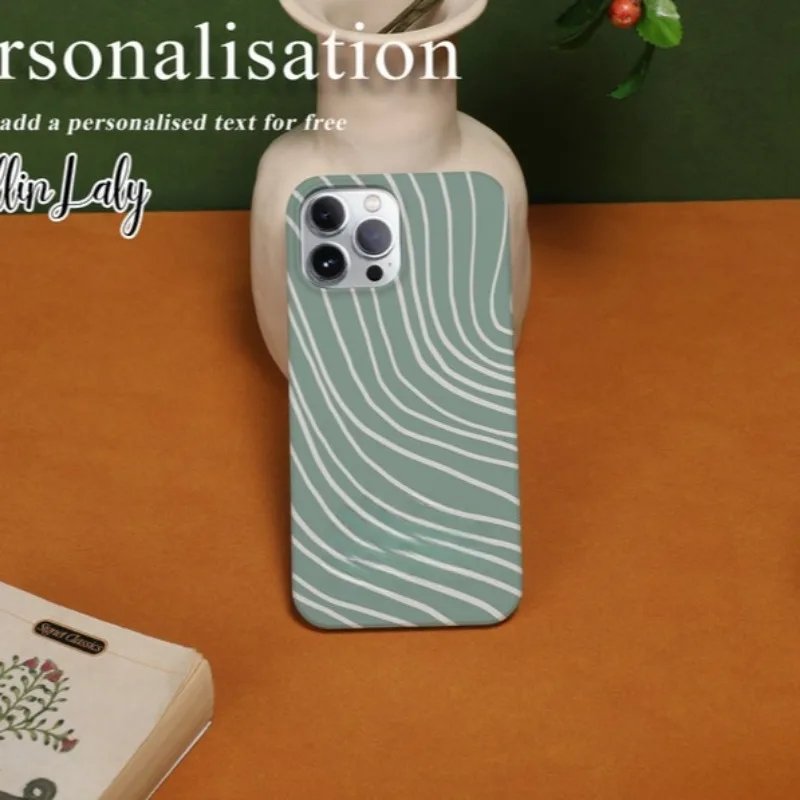 Matcha Line Simple Case For iPone 15Pro 14 13 12 11 Pro Plus ProMax Acrylic TPU Two in one Matte Magnetic Mobile Phone Cases