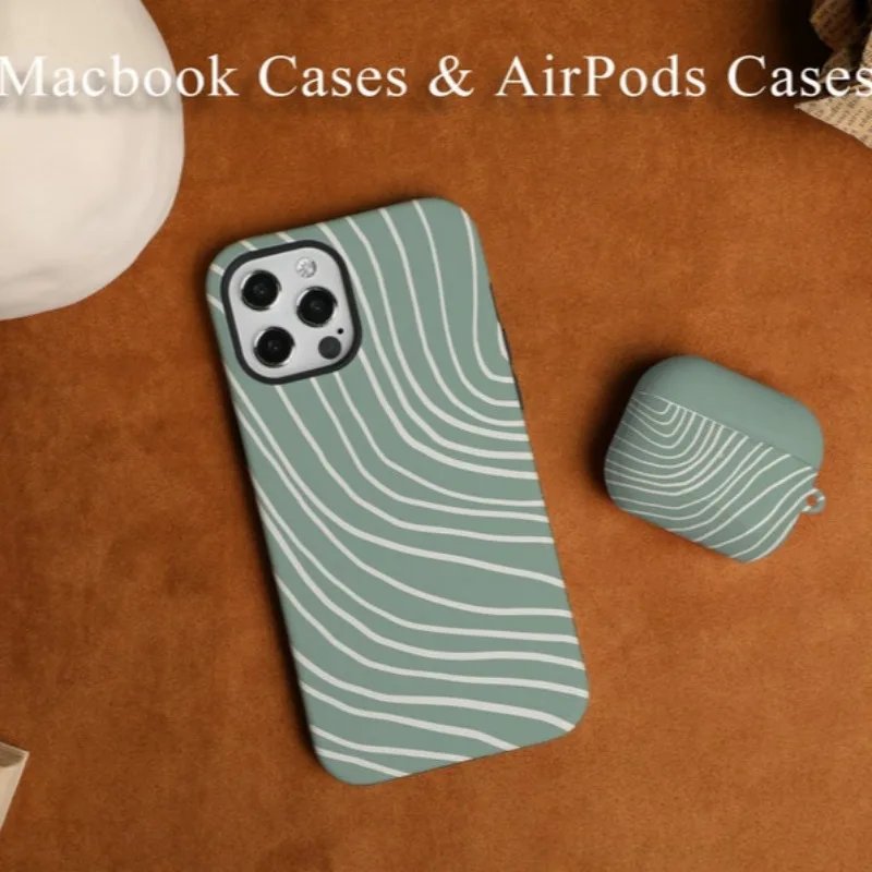 Matcha Line Simple Case For iPone 15Pro 14 13 12 11 Pro Plus ProMax Acrylic TPU Two in one Matte Magnetic Mobile Phone Cases