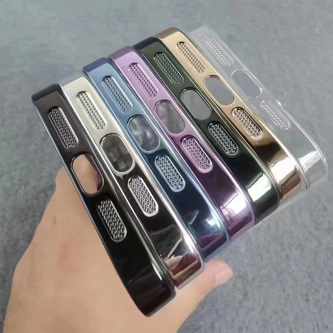 Factory transparent Electroplate PC mobile cell phone accessories cover for apple fundas 13 14 15 16 Pro max clear iphone case