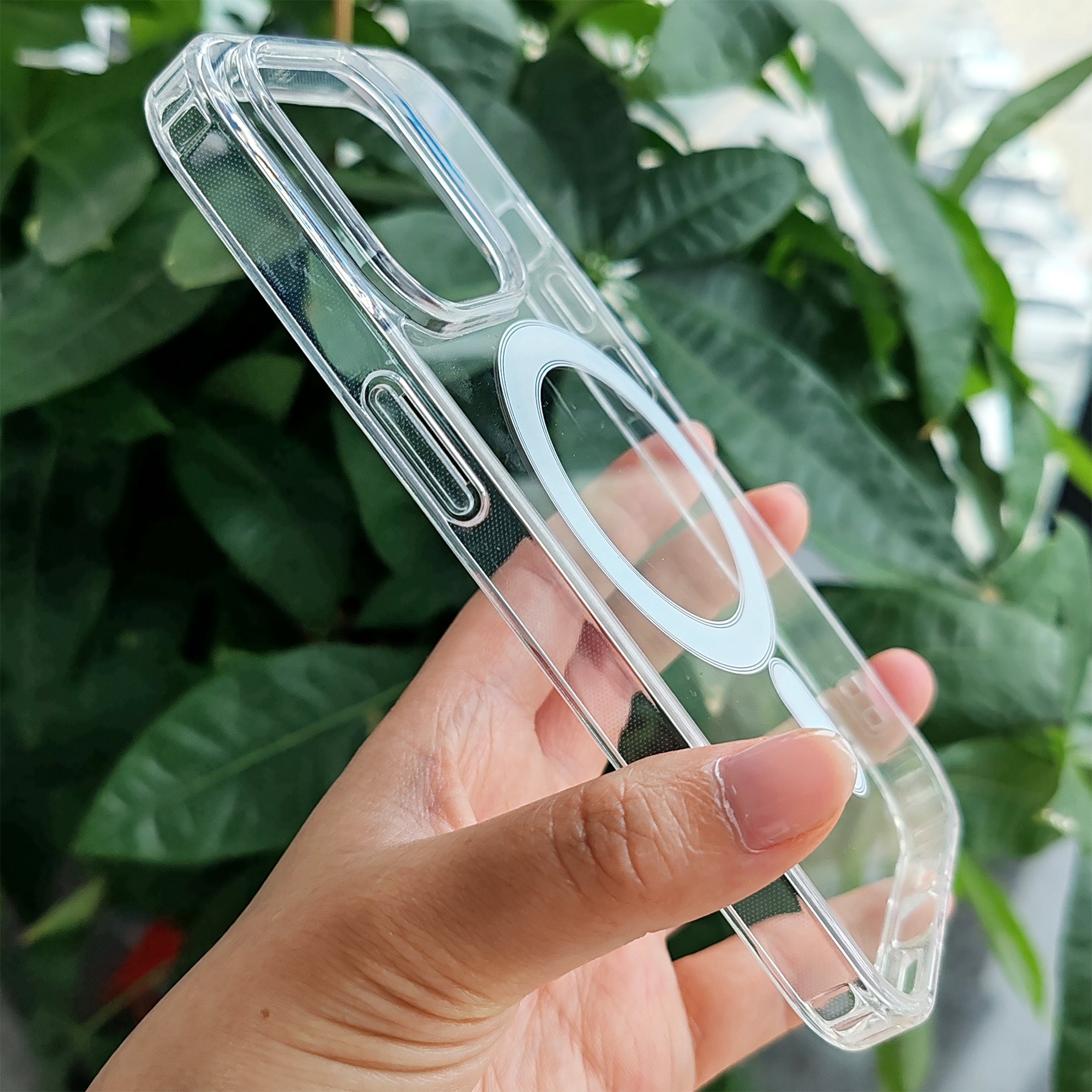 Wholesale Slim Custom Logo Clear Magnetic shockproof case For iPhone 11 12 13 14 15 16 Pro Max Clear Phone Case