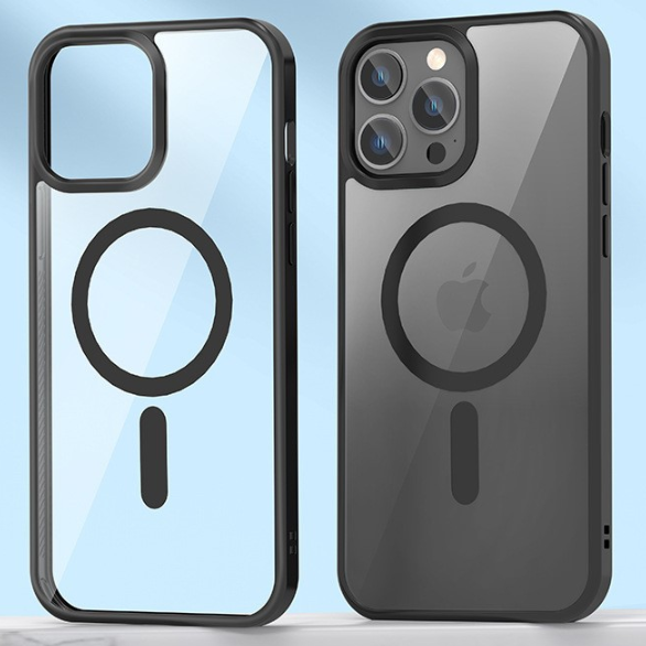 Magnetic Wireless Charging Acrylic Phone Case For IPhone 15 Pro Max Plus Magnet Shockproof Phone Case Cover Protector