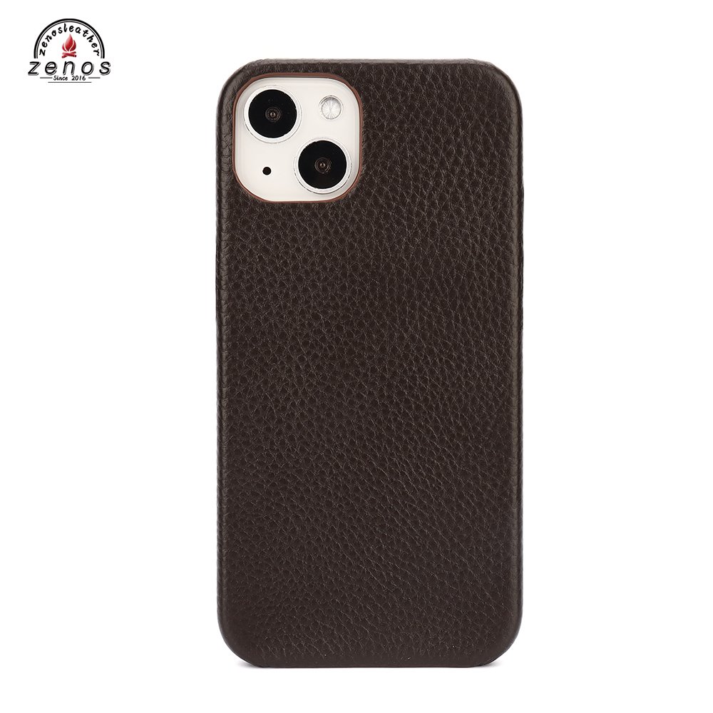 Zenos Genuine Leather Phone Case Factory Patent Product PC+Leather Mobile Case For Iphone 13 series pebbled phone case