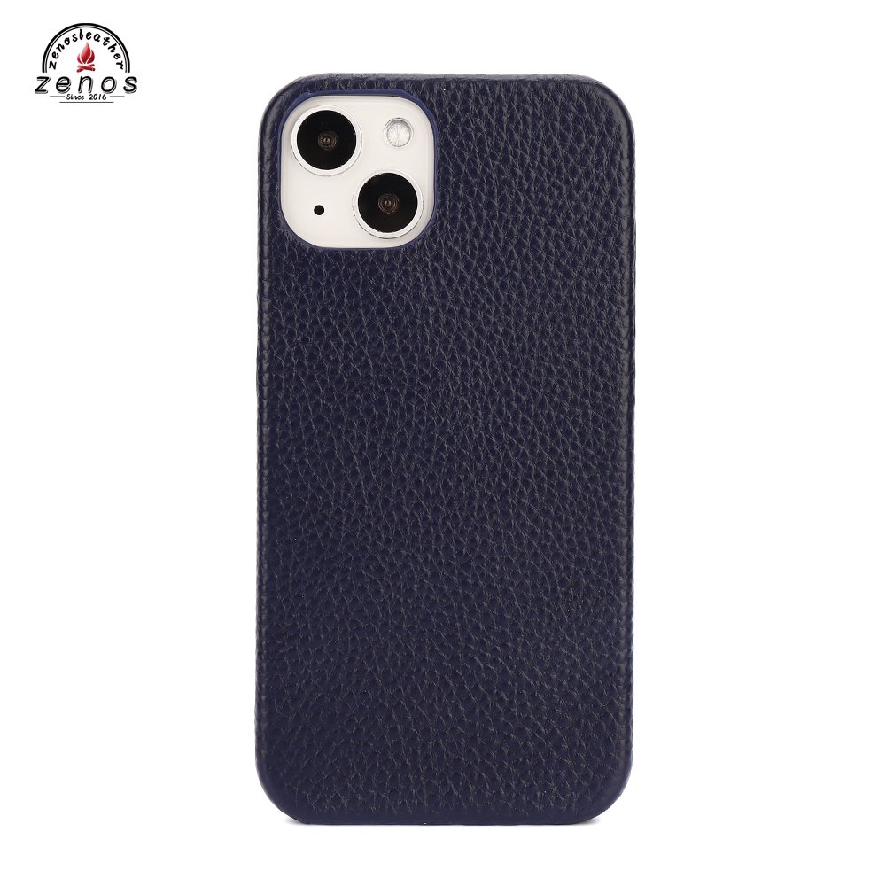 Zenos Genuine Leather Phone Case Factory Patent Product PC+Leather Mobile Case For Iphone 13 series pebbled phone case