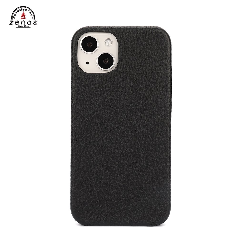 Zenos Genuine Leather Phone Case Factory Patent Product PC+Leather Mobile Case For Iphone 13 series pebbled phone case