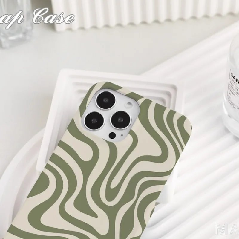 Moss Green Cream Individual Phone Case For IPHONE 15PRO MAX 14 13 12 11 PRO Plus 15pro Acrylic TPU Two in one Mobile Phone Cases
