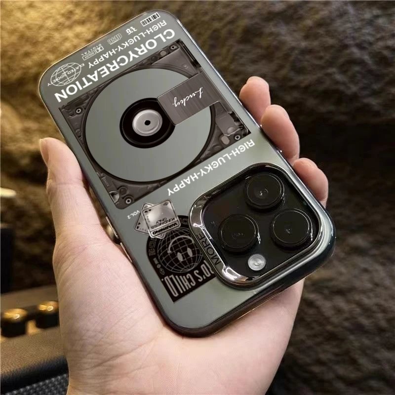 For Samsung A15 A35 A55 A34 A54 A33 A53 Retro Record Player Plating Matte Phone Cover For Galaxy S24 S23 Ultra S22 Plus S21 Case