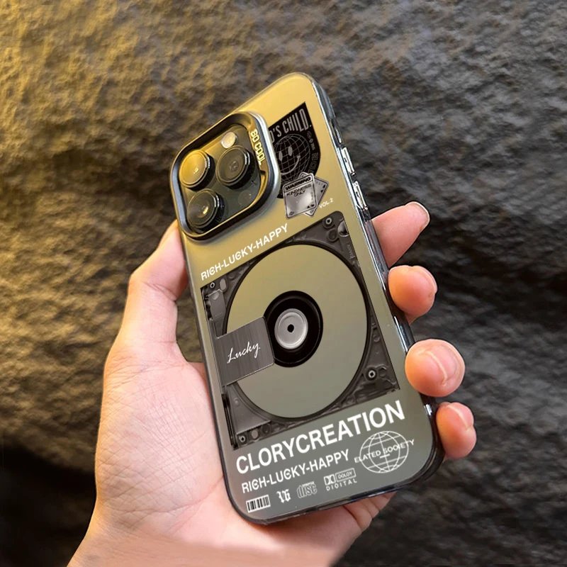 For Samsung A15 A35 A55 A34 A54 A33 A53 Retro Record Player Plating Matte Phone Cover For Galaxy S24 S23 Ultra S22 Plus S21 Case
