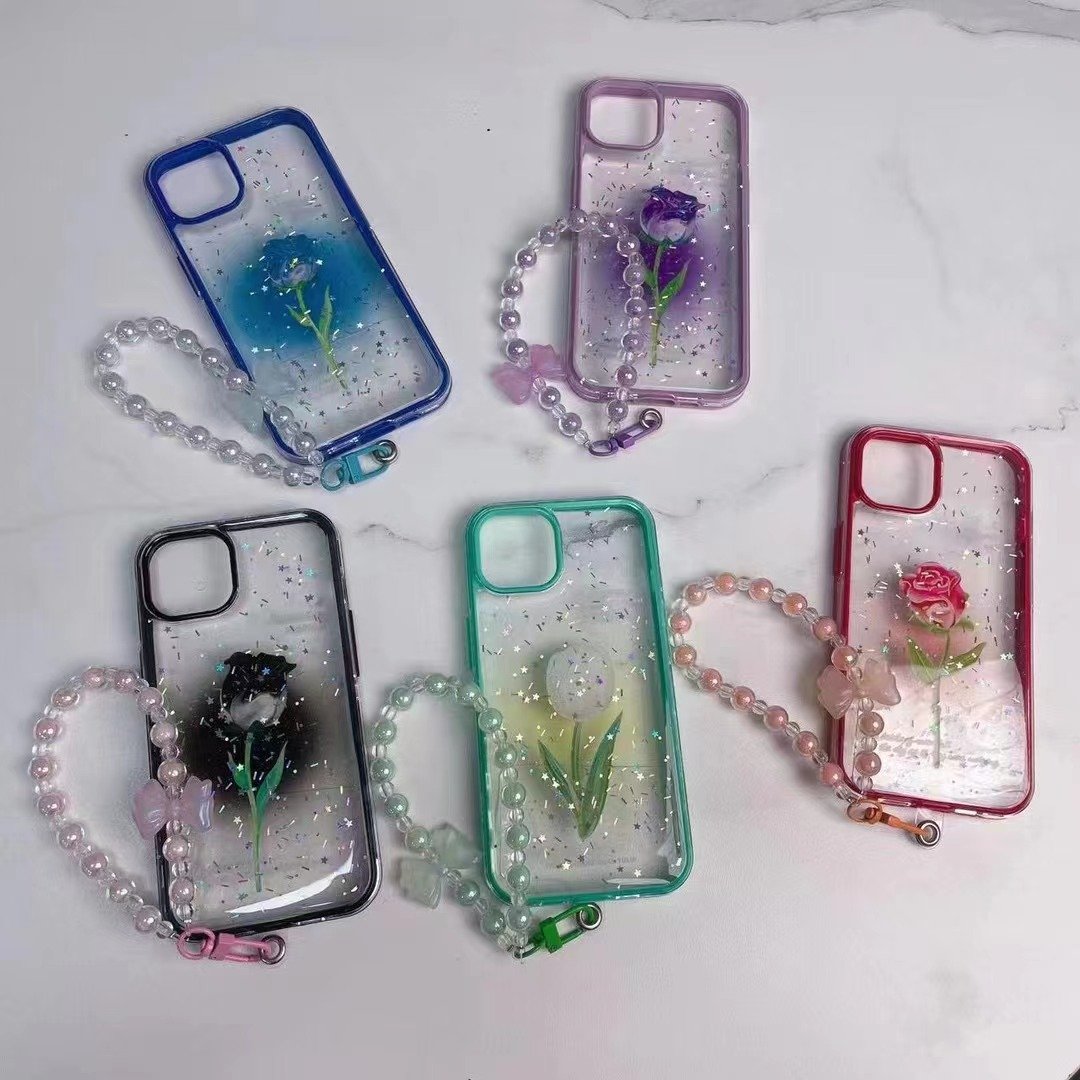 Hot Selling Luxury UV Printed TPU & PC Phone Case Fashionable Mobile Cover Belt ChainFOR iPhone 15 Sam Galaxy Magnetic Feature
