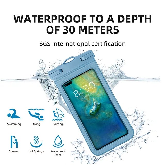 IPX68 Waterproof Phone Case Bag for Phone Swim Shower Compatible with mobile phones