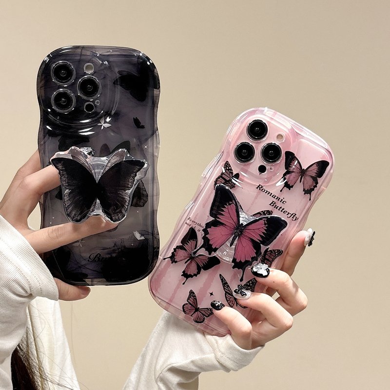 Fantastic Soft TPU Black Butterfly Mobile Phone Cases for iPhone 15 Pro Max