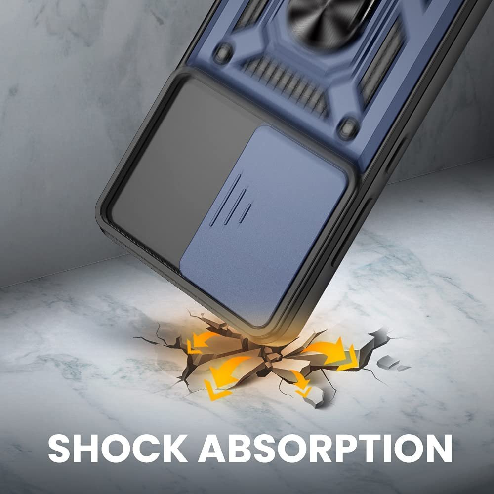 Slide Camera Lens Protection Mobile Phone Cases For Xiaomi Redmi 12C A2 A1 Plus 4G Metal Ring Holder Kickstand Back Cover