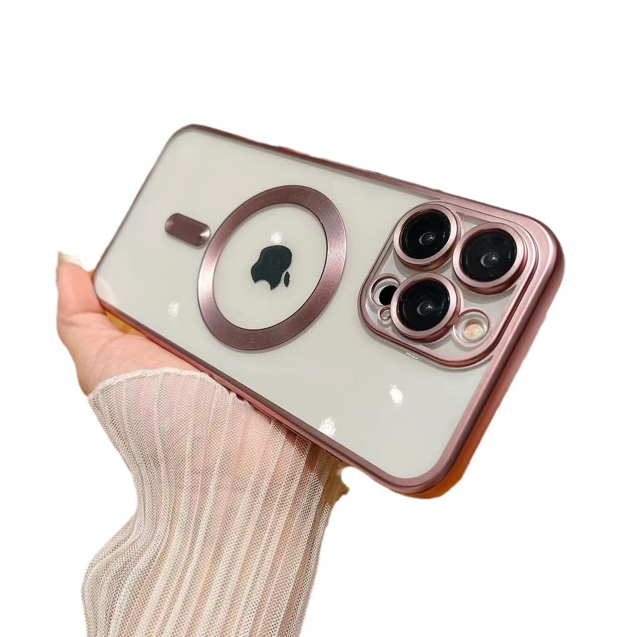 for Apple 15 PROMAX matte magnetic suction transparent with tail phone case iPhone 14 PROMAX titanium silicone soft 13 12 11 new