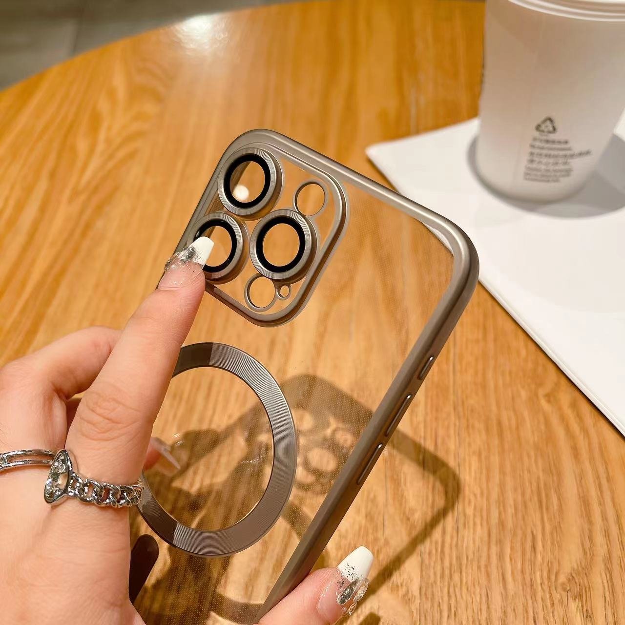 for Apple 15 PROMAX matte magnetic suction transparent with tail phone case iPhone 14 PROMAX titanium silicone soft 13 12 11 new