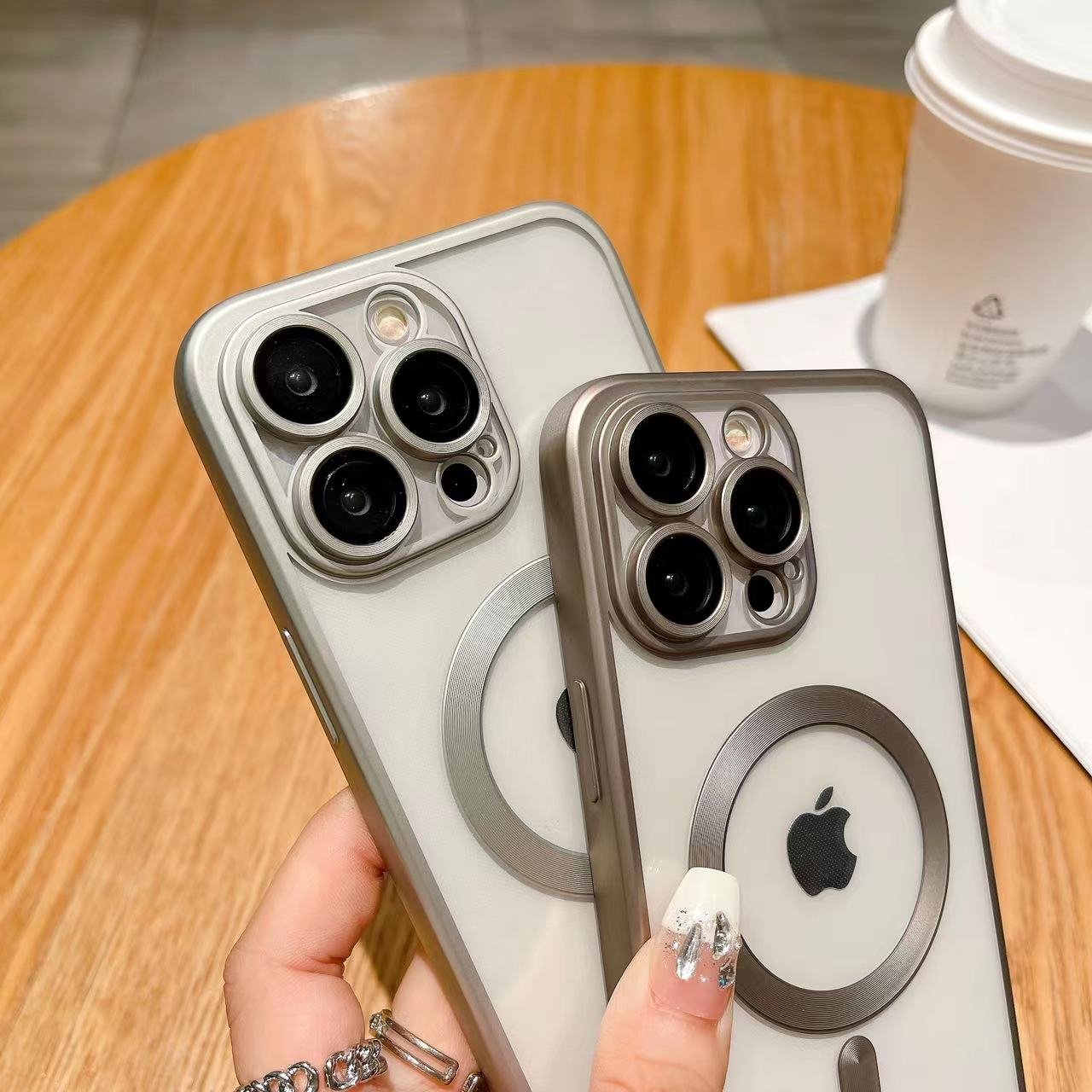 for Apple 15 PROMAX matte magnetic suction transparent with tail phone case iPhone 14 PROMAX titanium silicone soft 13 12 11 new