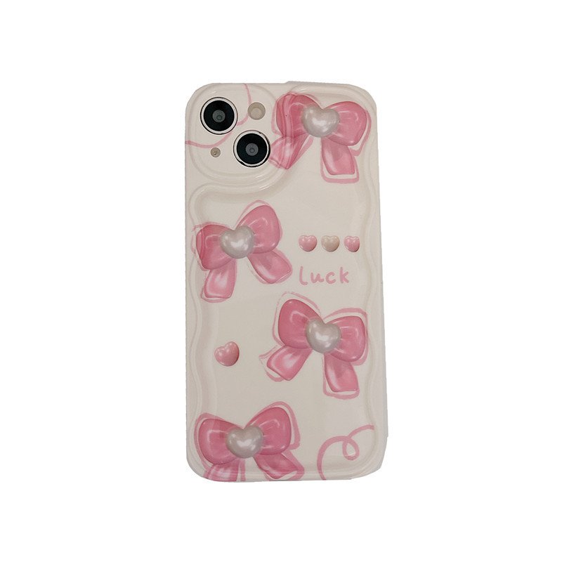 Wholesale Price Girl Love Bow Camera Protection Case Anti-Drop Phone Case With Bow Stand for iphone 15 14 13 pro max
