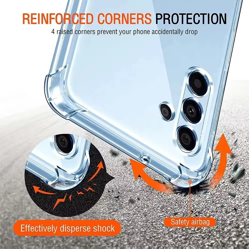 1.5mm Shockproof Transparent Clear TPU Mobile Phone Case For Samsung Galaxy A05S A15 A25 A35 A55 A04 A14 A24 A34 A54 A20 A21S J7