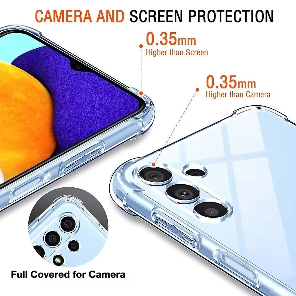 1.5mm Shockproof Transparent Clear TPU Mobile Phone Case For Samsung Galaxy A05S A15 A25 A35 A55 A04 A14 A24 A34 A54 A20 A21S J7